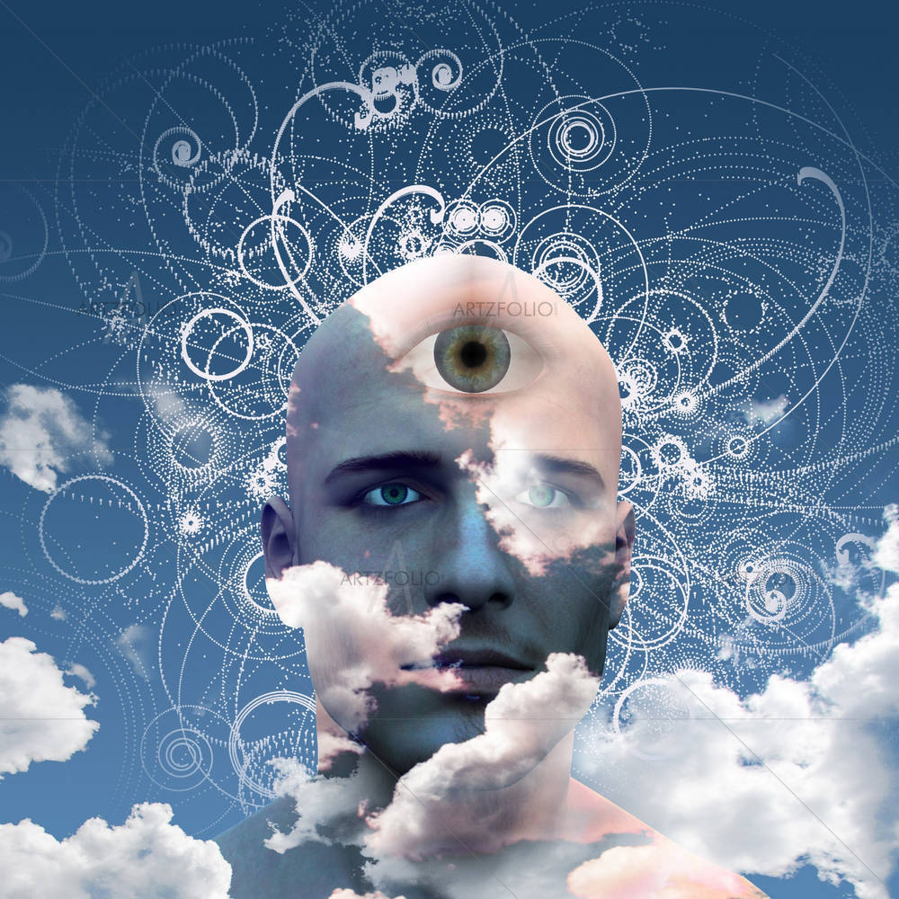 Eye On Cloud Mans Head — custom-size art design 5002694