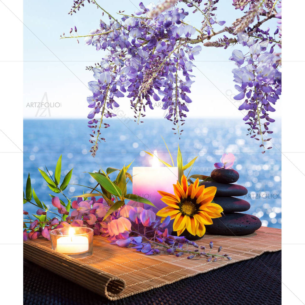 Daisy & Wisteria — custom-size art design 5002699