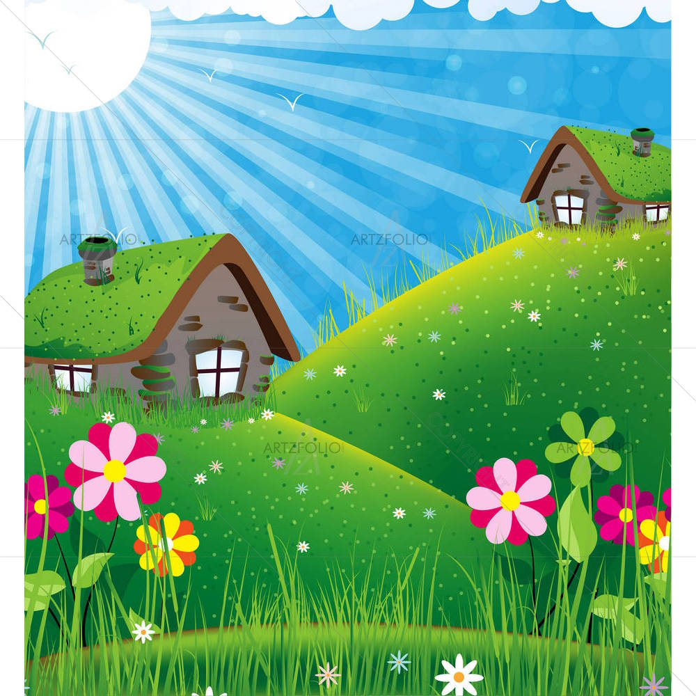 Summer Sunny Landscape — Botanical custom art by ArtzFolio