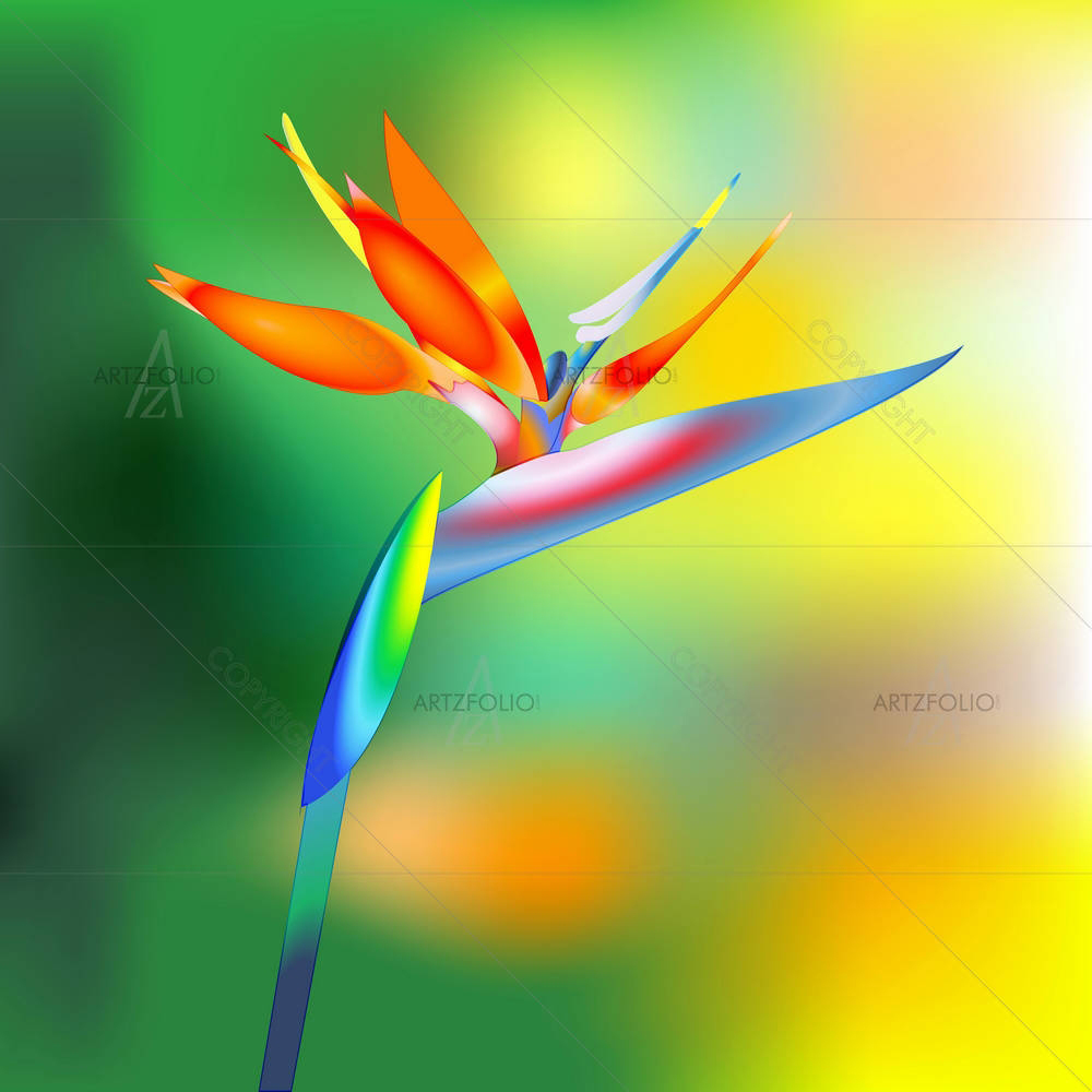 Bird Of Paradise Flower D2 — custom-size art design 5002709