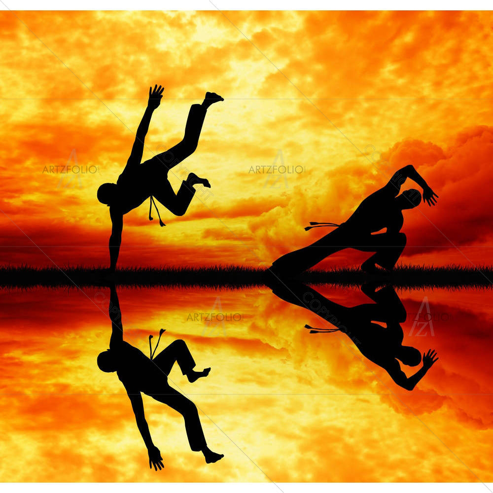 Capoeira At Sunset — custom-size art design 5002711