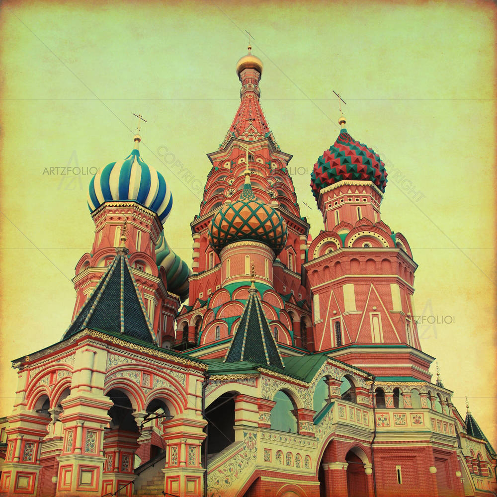 Saint Basil Cathedral in Red Square, Moscow Russia — custom-size art design 5002735