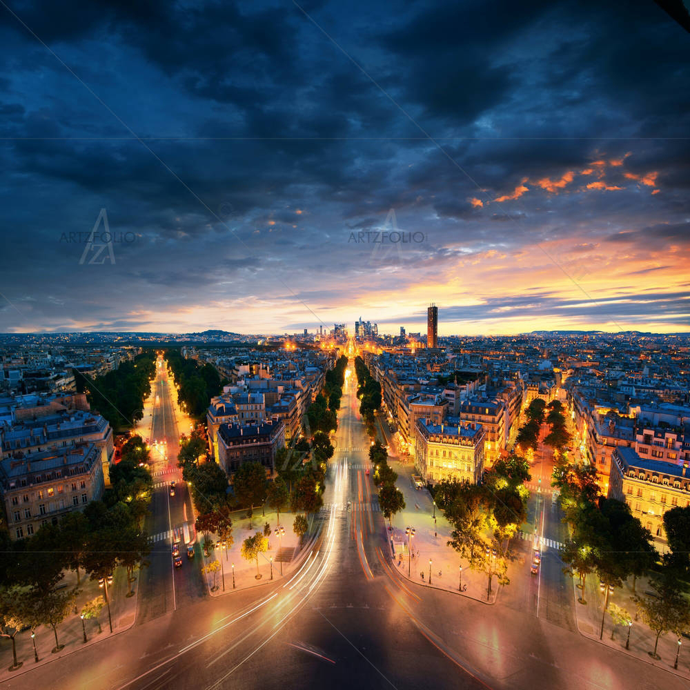 Night Paris, France — custom-size art design 5002740