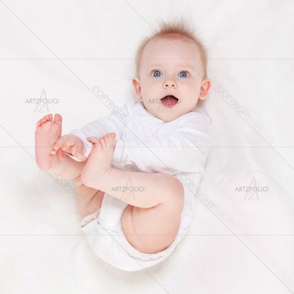 Cute Baby With Blue Eyes — Asian custom art by ArtzFolio