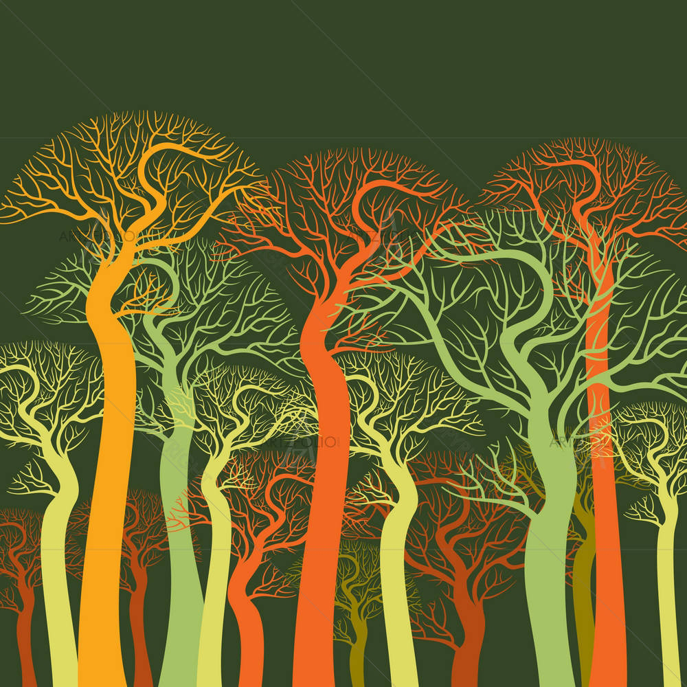 Autumn Abstract Tree — custom-size art design 5002761