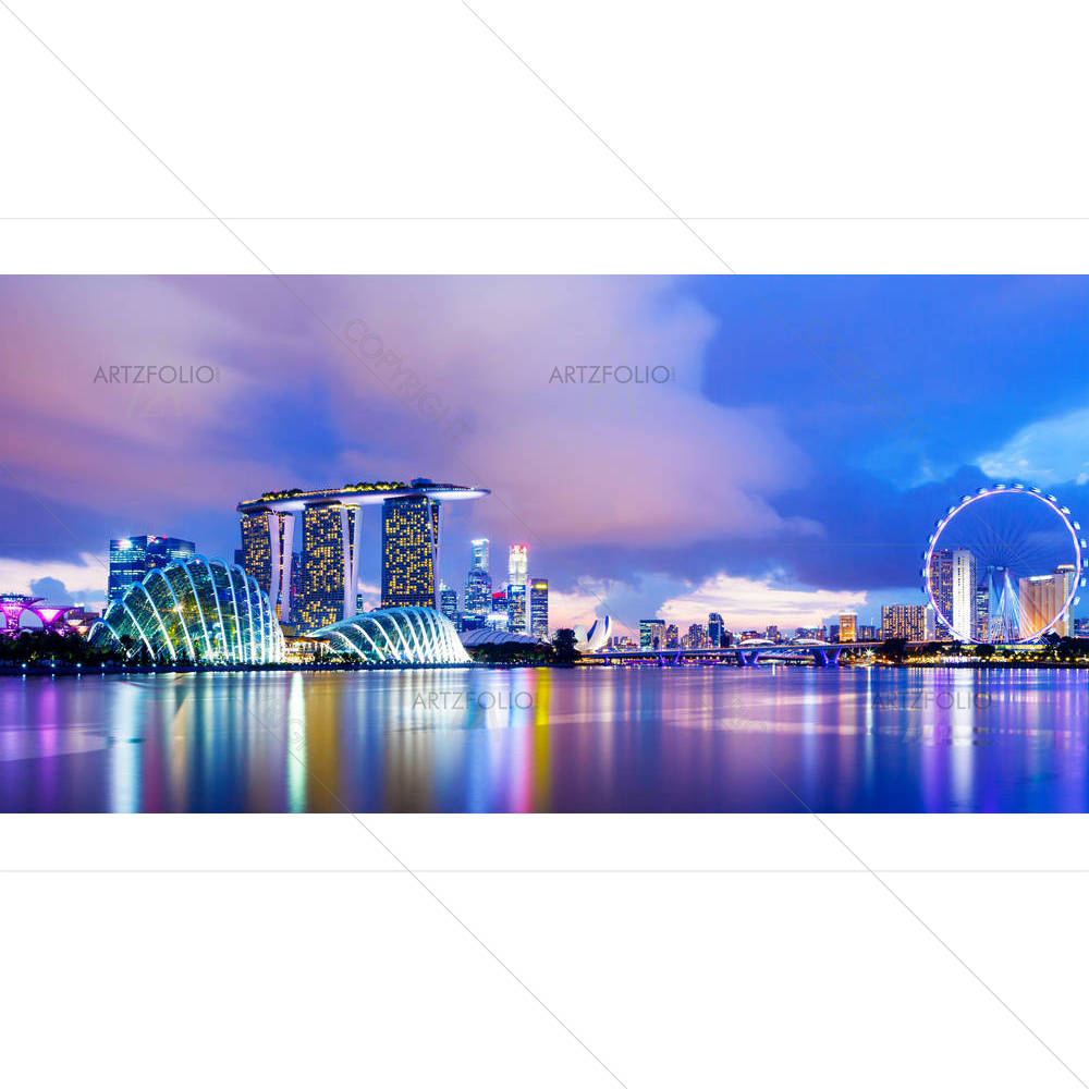 Singapore Cityscape During Sunset — Asian custom art by ArtzFolio