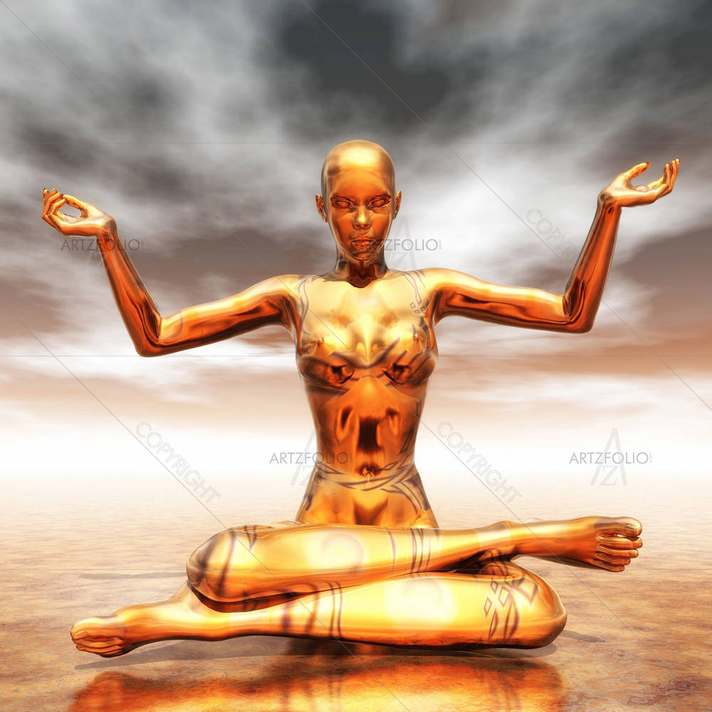 Meditating Female — custom-size art design 5002783