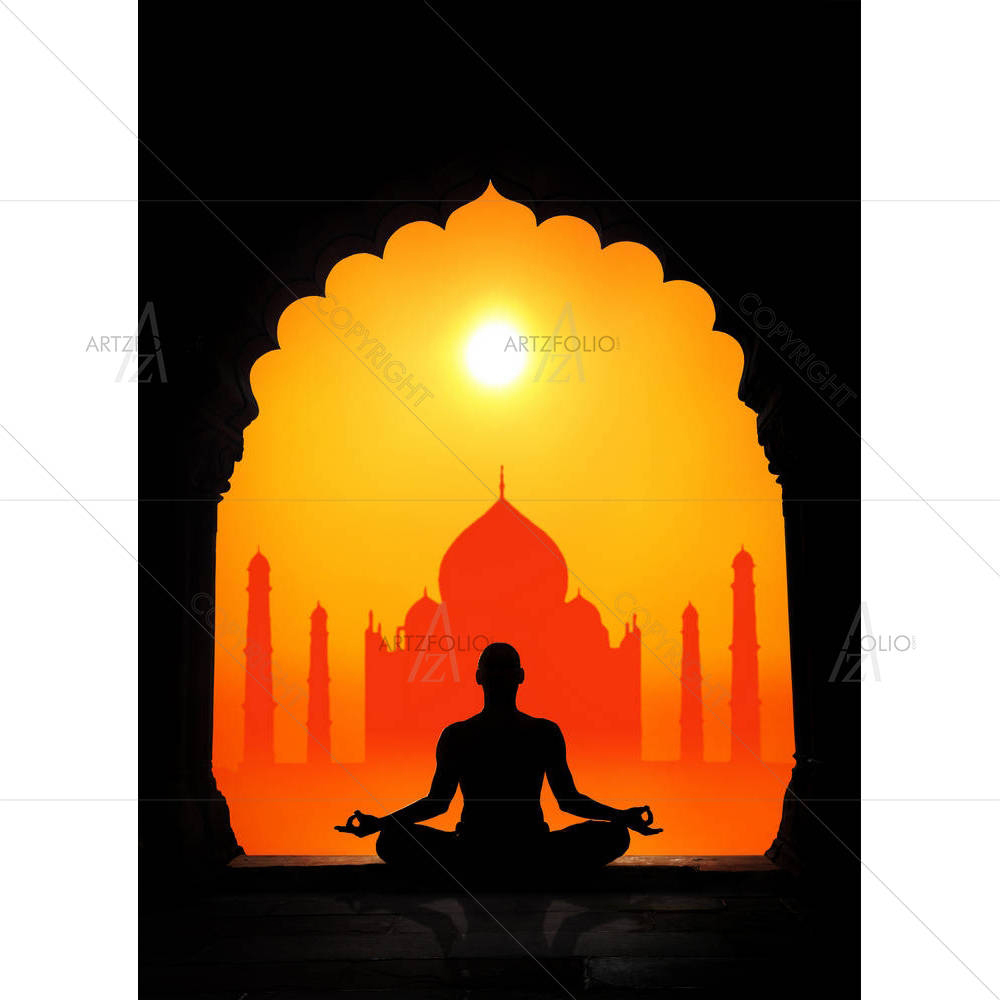 Morning Meditation At Taj — custom-size art design 5002793