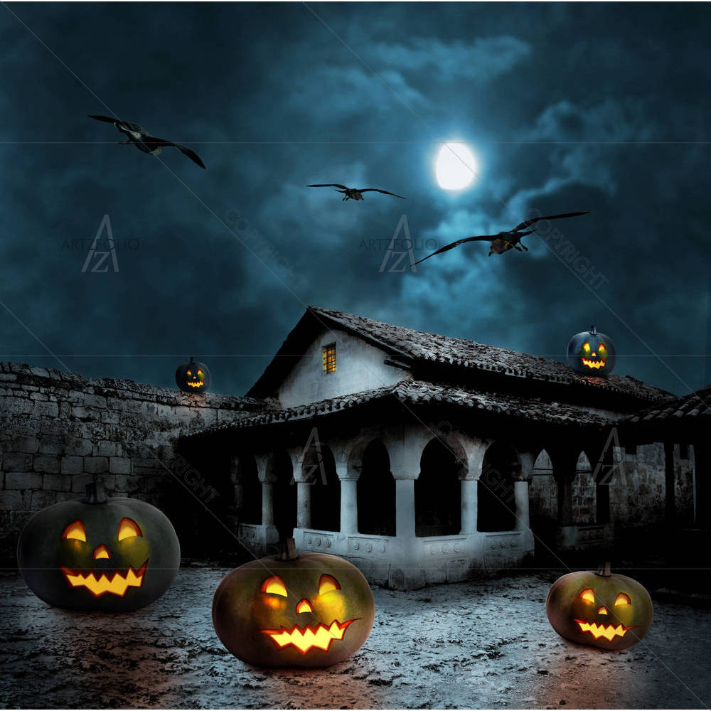 Halloween Night In The Bright Moonlight D2 — Fluid marble custom art by ArtzFolio