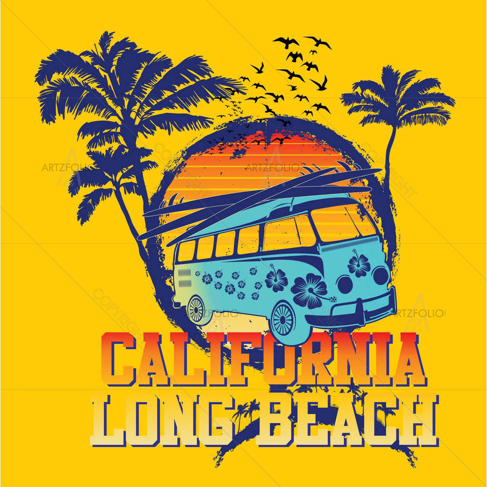Palm Beach Van — Ancient custom art by ArtzFolio