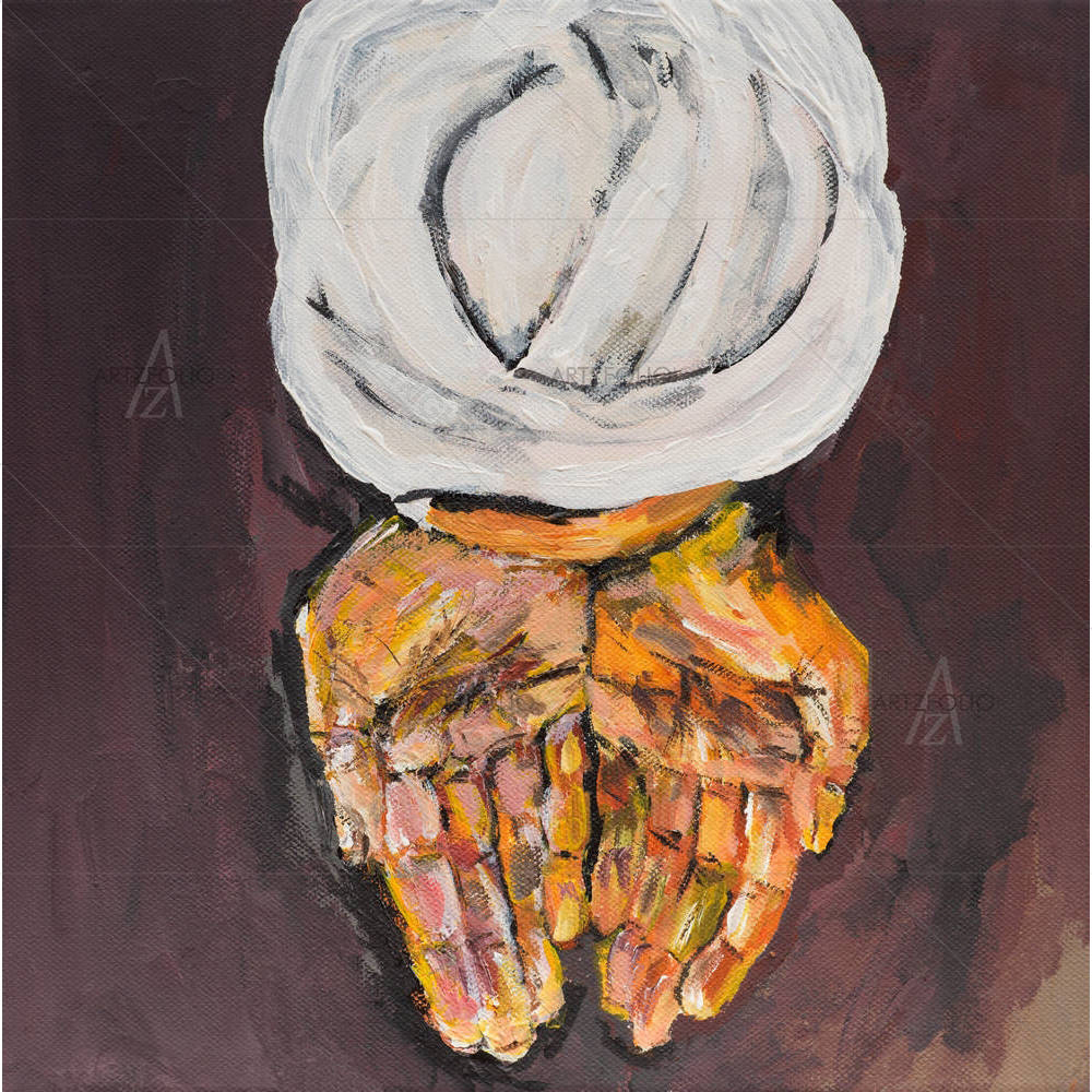 Arabic Man Offering Something With His Hands — custom-size art design 5002837