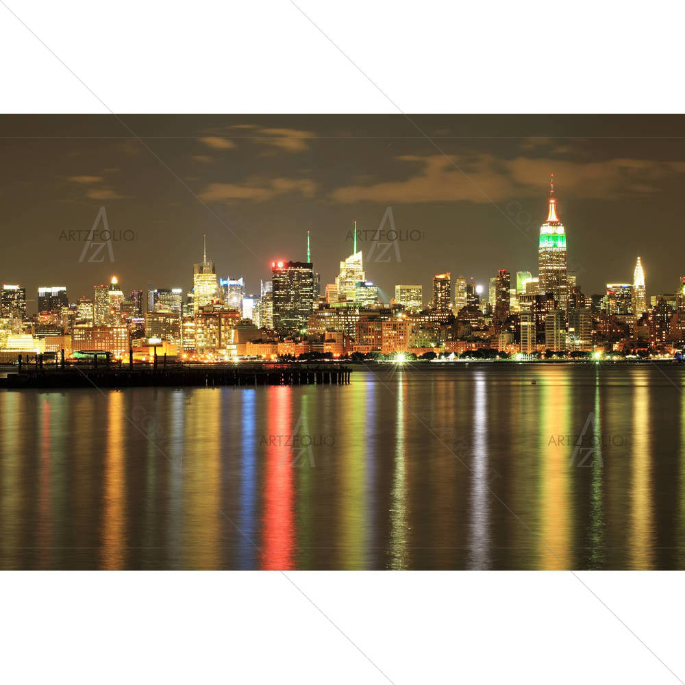 Empire State Building At Night, New York, USA — custom-size art design 5002840