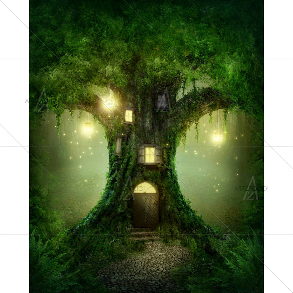 Fantasy Tree House In Forest D1 — Fantasy custom art by ArtzFolio