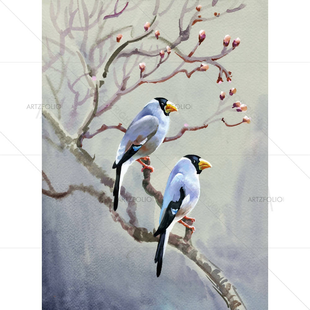 Birds Of Spring D1 — custom-size art design 5002856
