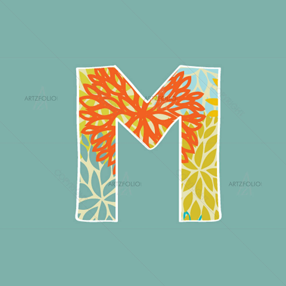 Floral Letter M — custom-size art design 5002862