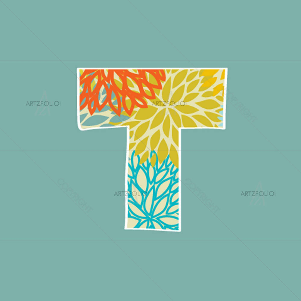 Floral Letter T — custom-size art design 5002865