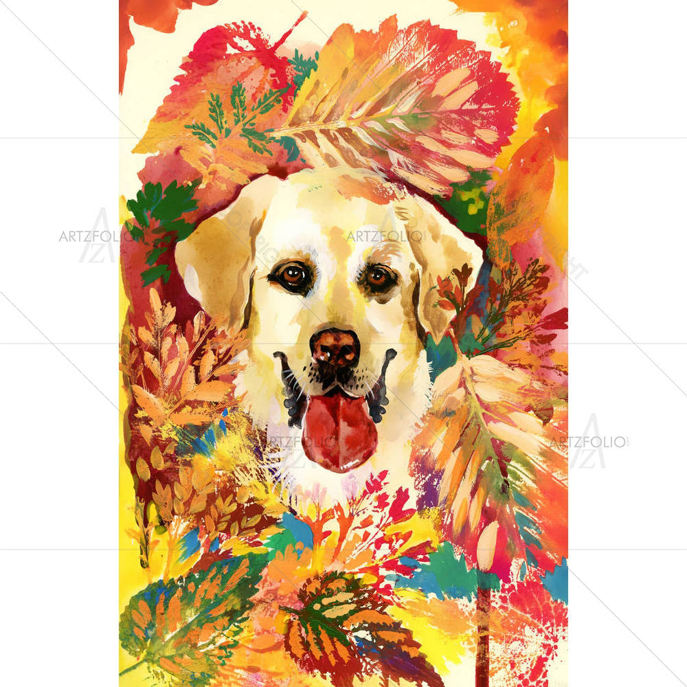 Autumn Dog — Illustrations Art custom art by ArtzFolio