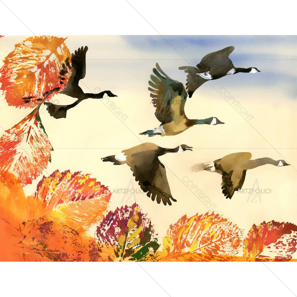 Birds Flying — custom-size art design 5002870