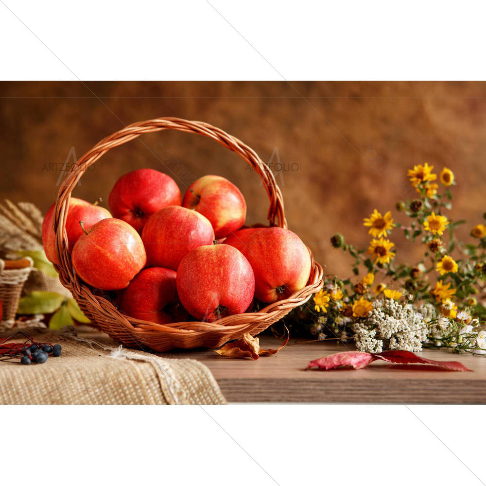 Photo of Apples In A Wicker Basket — Botanical custom art by ArtzFolio