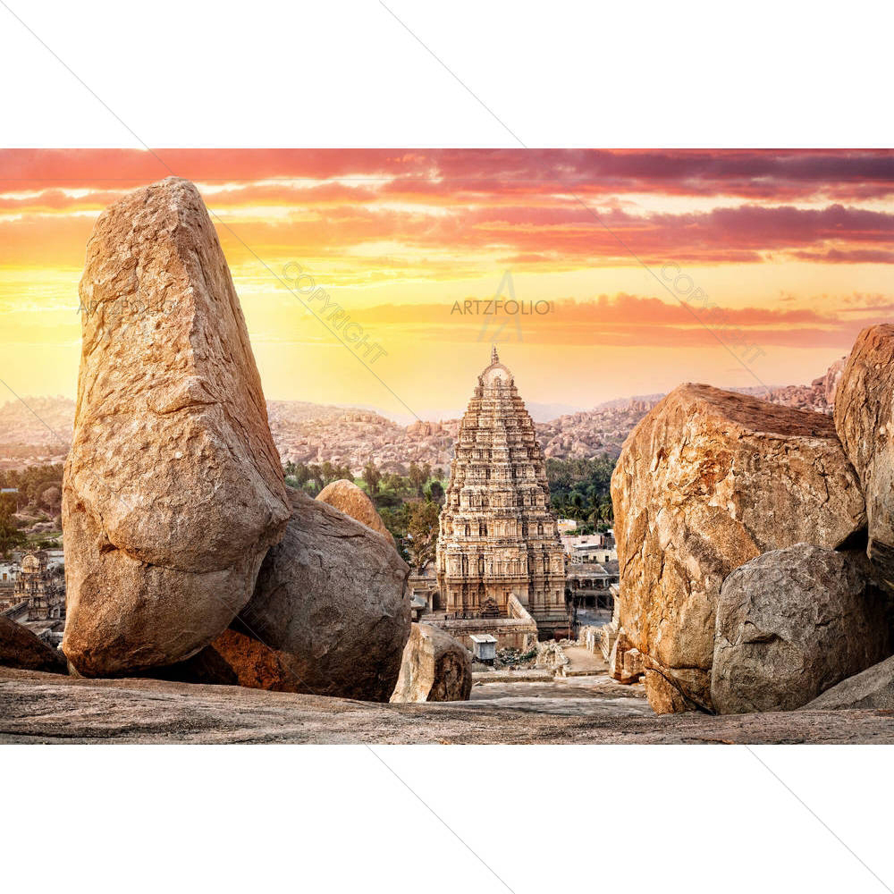 Virupaksha Temple & Hemakuta Hill — custom-size art design 5002887