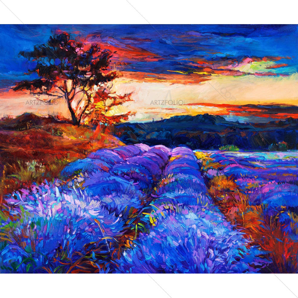 Lavender Fields D3 — custom-size art design 5002889