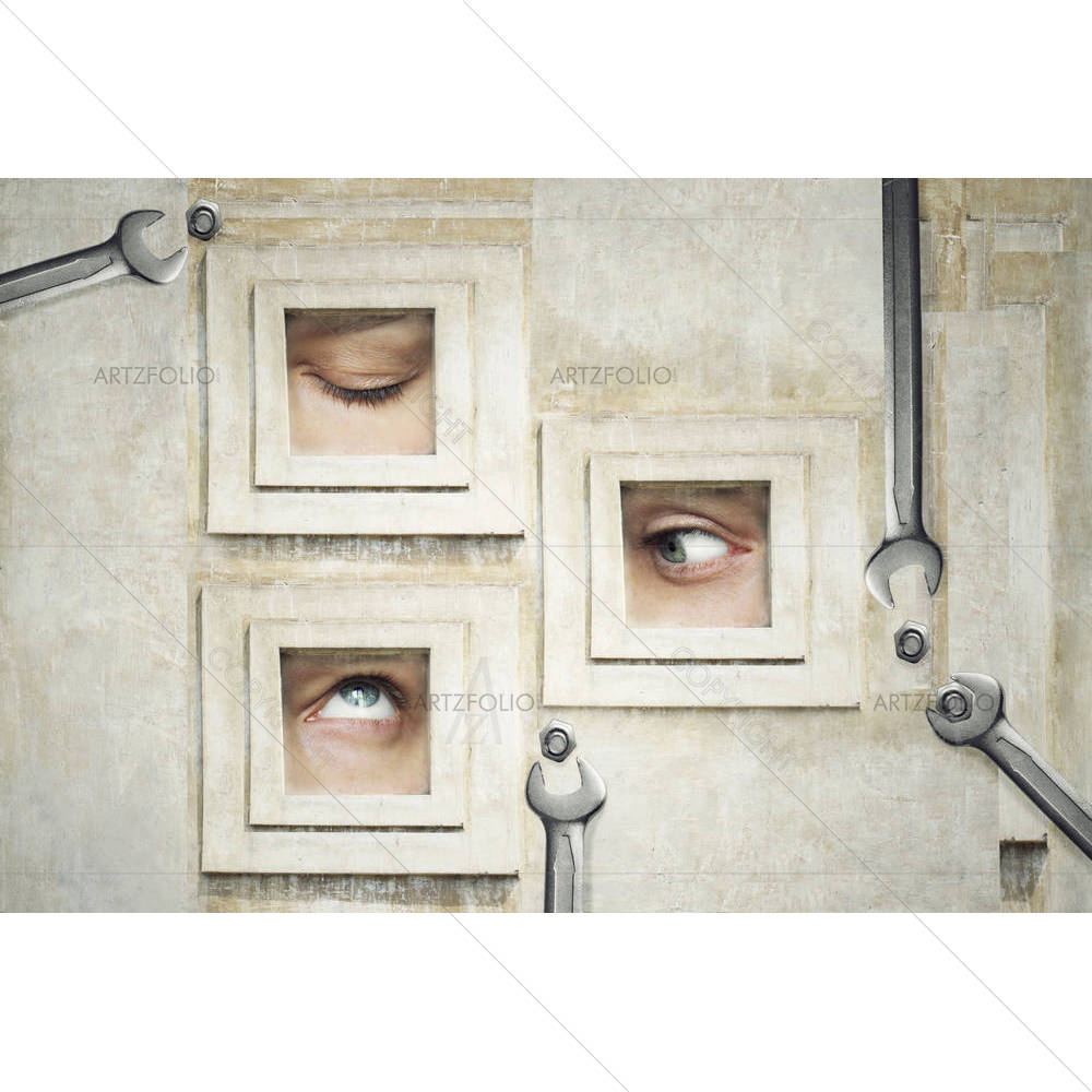 Three Human Eyes — Abstract custom art by ArtzFolio