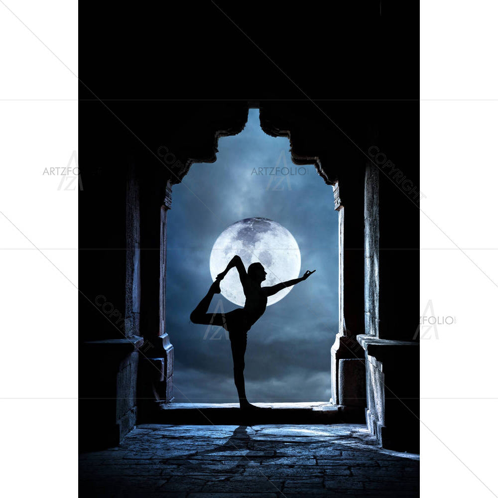 Yoga In Old Temple D3 — custom-size art design 5002902
