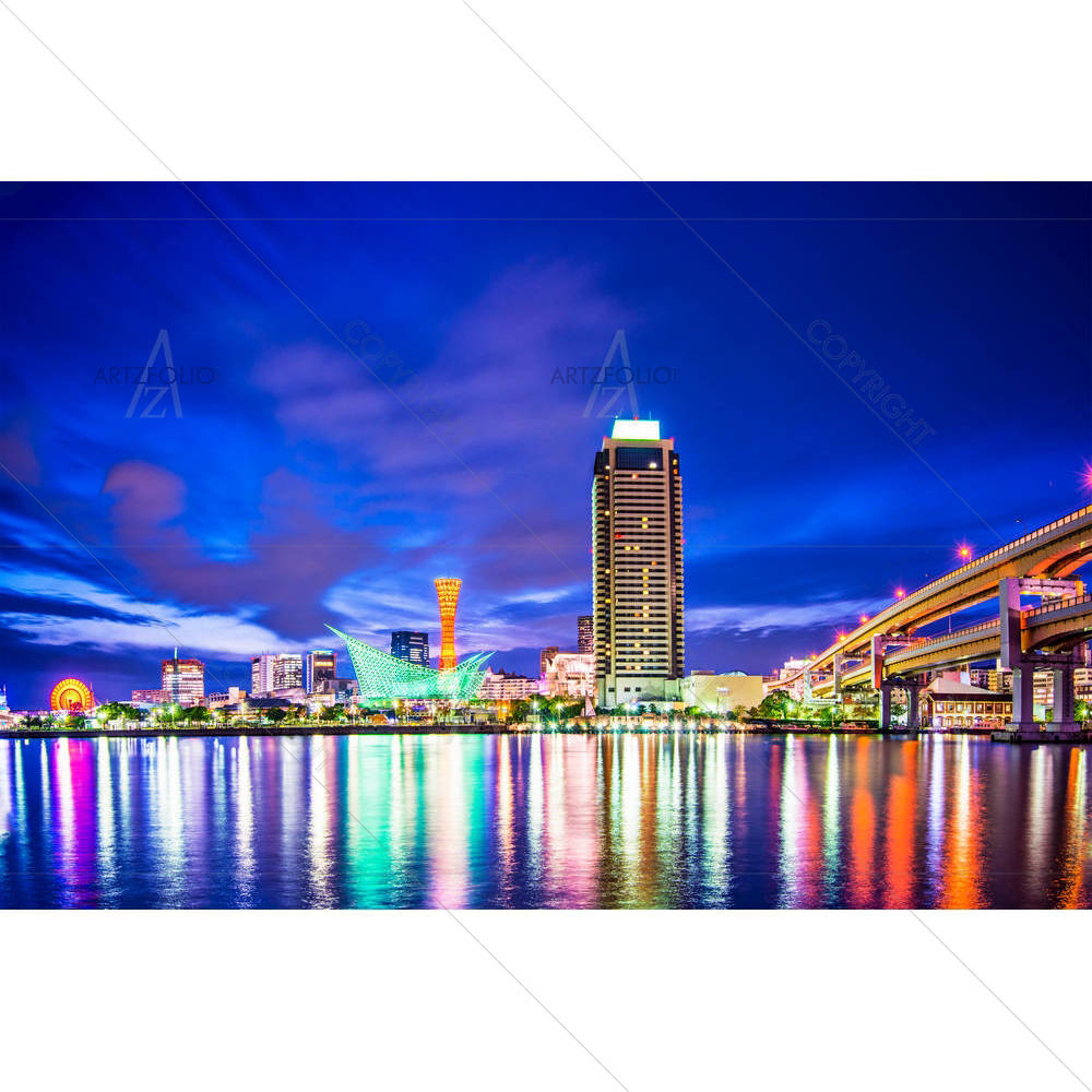 Kobe, Japan At Meriken Park & Kobe Port Tower — custom-size art design 5002905