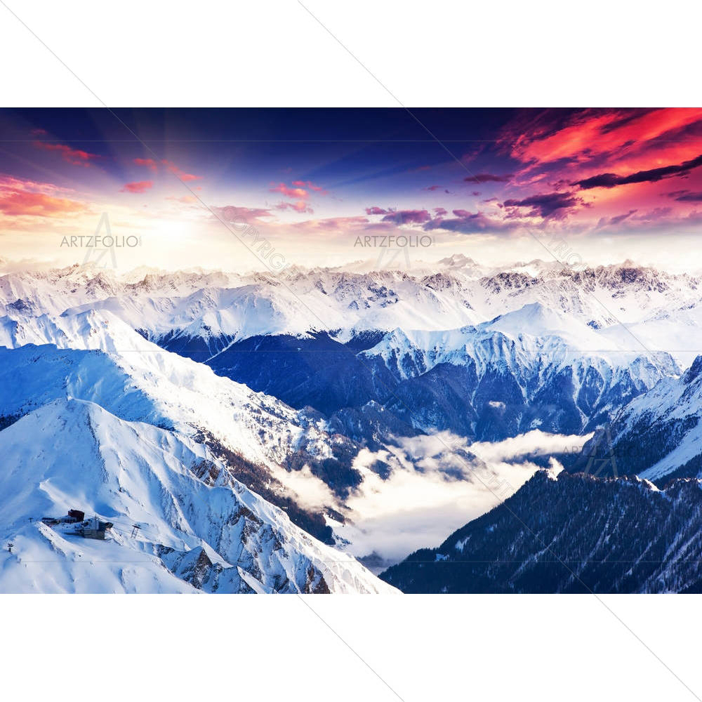 Winter Landscape in Austria, Europe — custom-size art design 5002911