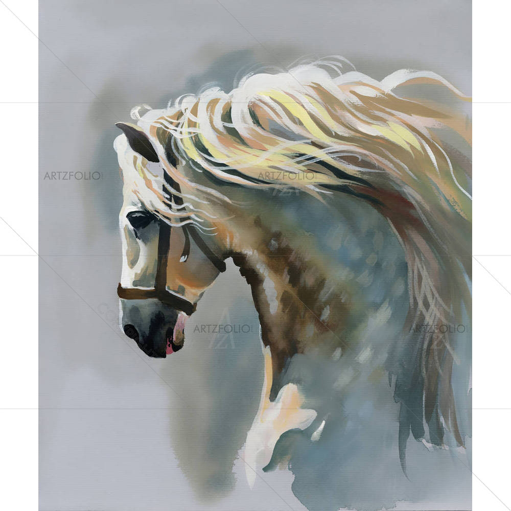 White Horse D4 — Nature custom art by ArtzFolio