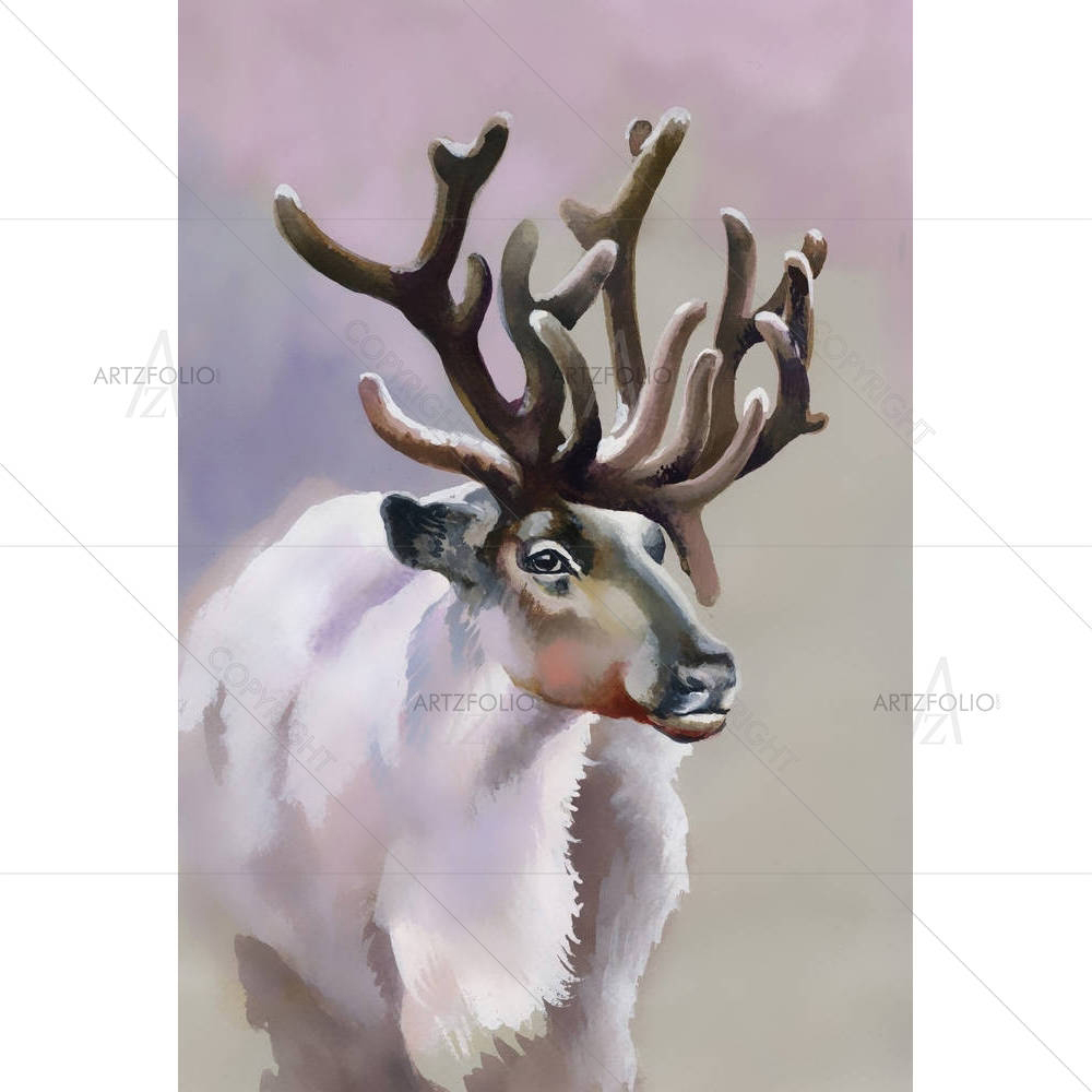 Moose In Winter Forest — Devotional custom art by ArtzFolio