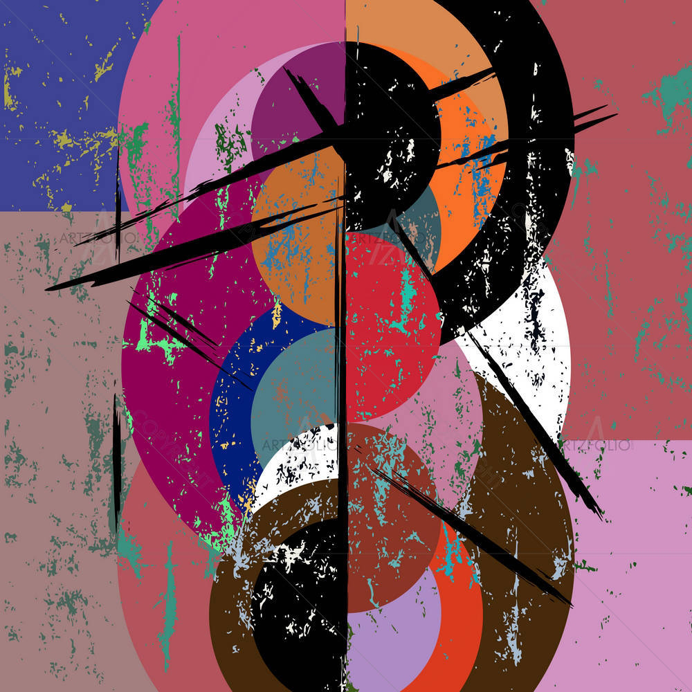 Abstract Vintage Style Circle D1 — custom-size art design 5002943