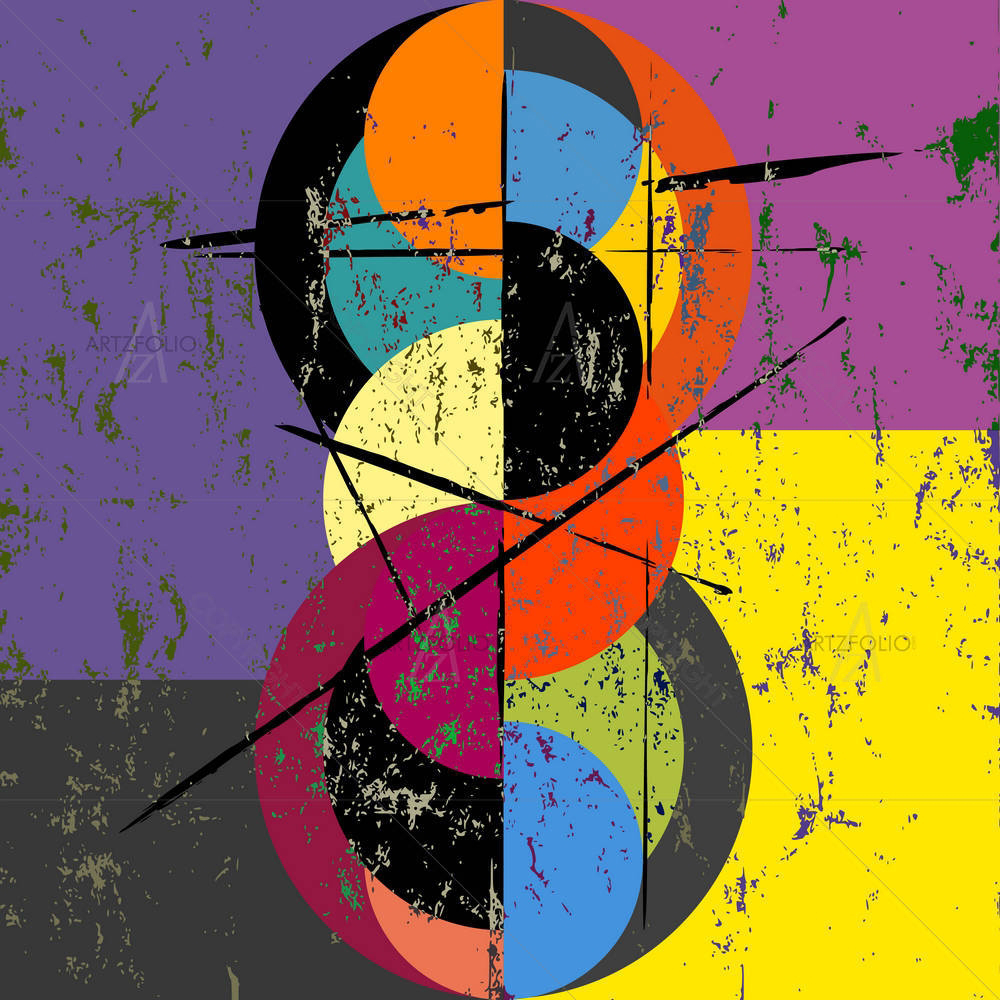 Abstract Vintage Style Circle D2 — custom-size art design 5002944