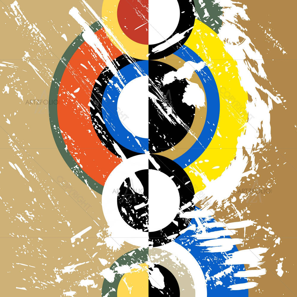 Abstract Vintage Style Circle D3 — custom-size art design 5002945
