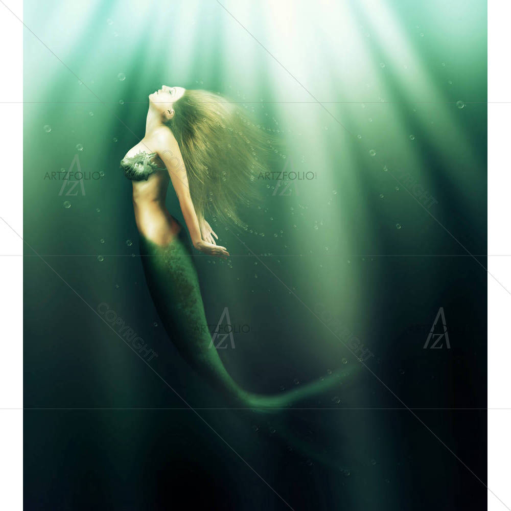 Fish Tailed Woman — Devotional custom art by ArtzFolio