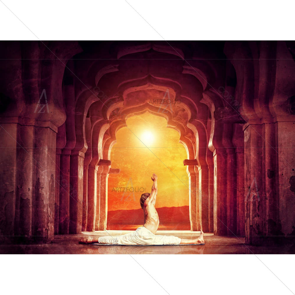 Yoga At Sunset — Devotional custom art by ArtzFolio