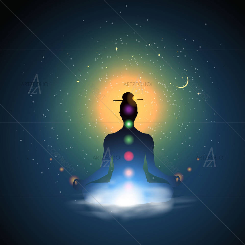Meditating In Lotus Position — custom-size art design 5002955
