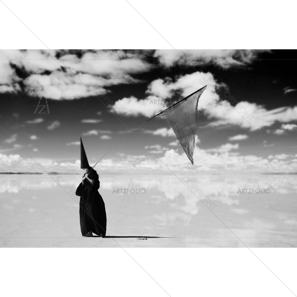 Walking The Desert Alone With a Black Banner — custom-size art design 5002966