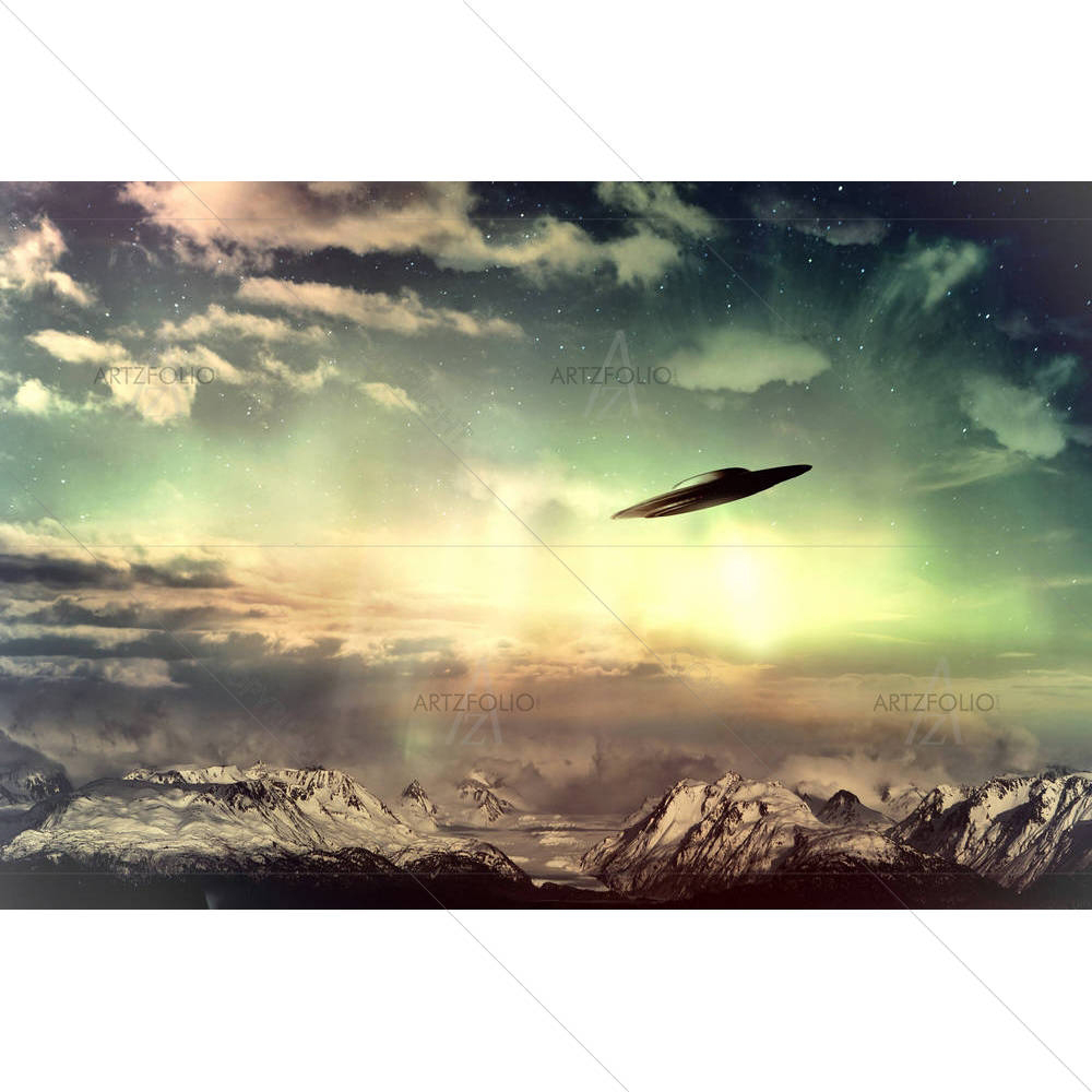 UFO In Surreal Sky — Fantasy custom art by ArtzFolio