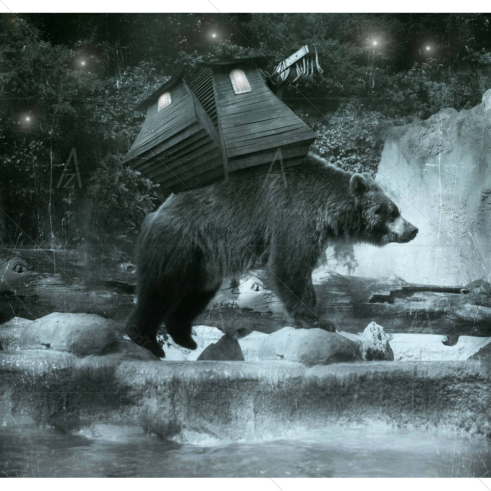 Brown Bear Carrying On His Back A Sort Of Ballast — custom-size art design 5002974