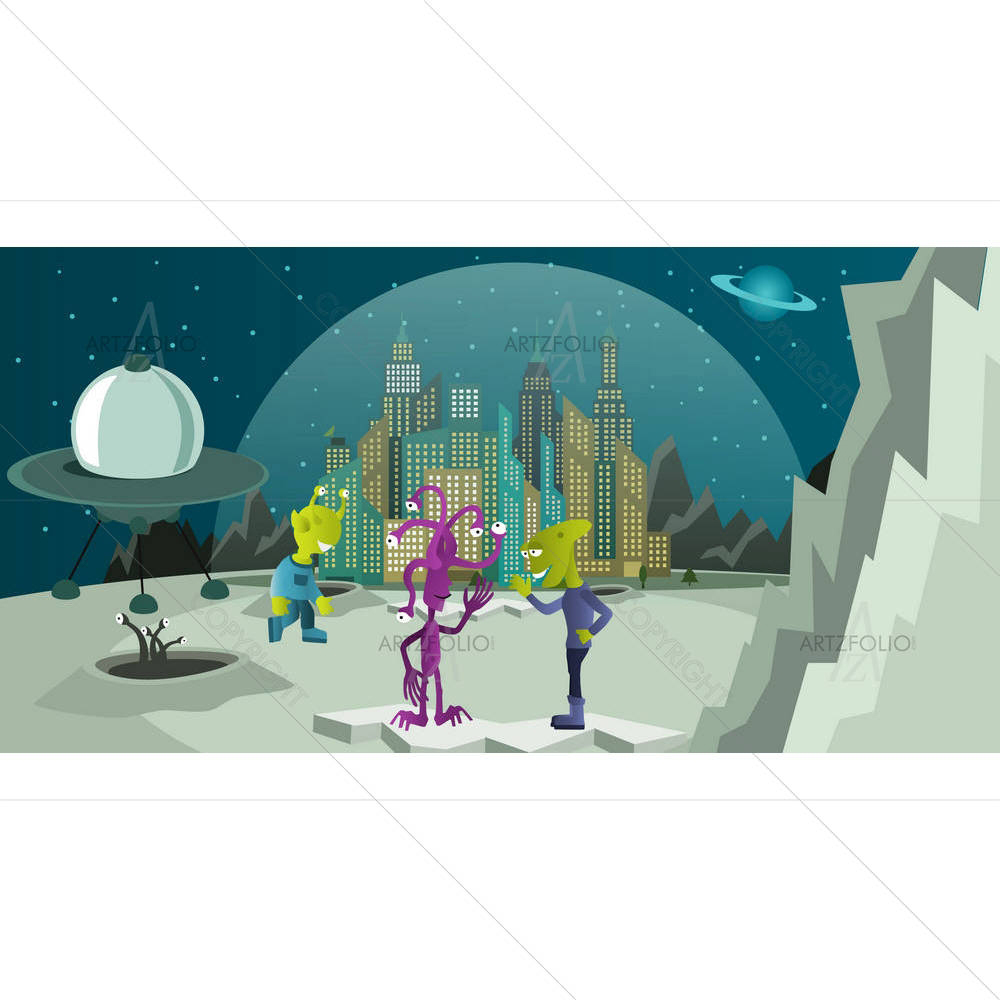 Aliens From Another Planet — custom-size art design 5002977