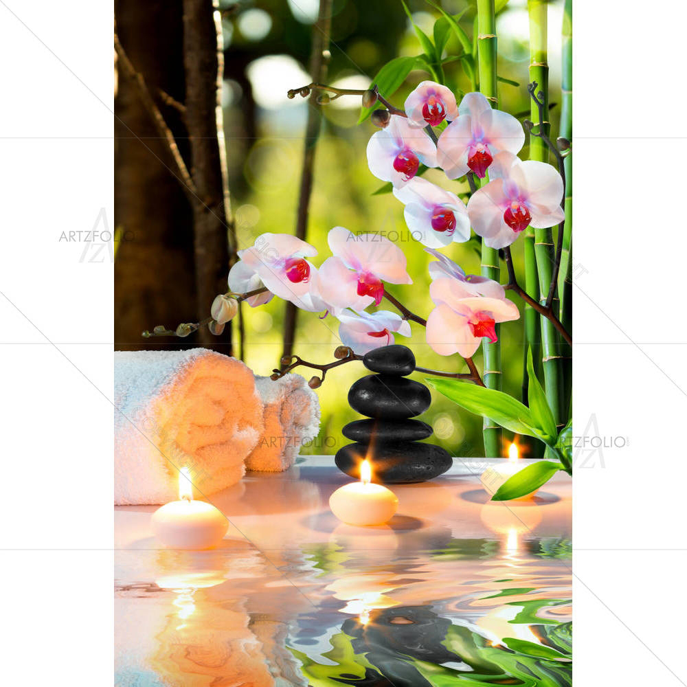 Spa With Candles & Orchids — Botanical custom art by ArtzFolio