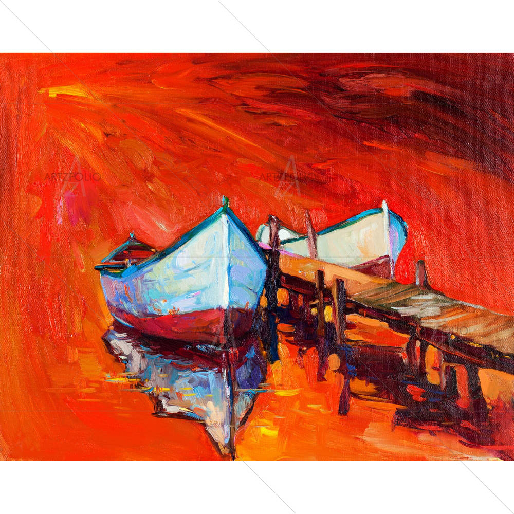 Boats & Jetty D5 — Abstract custom art by ArtzFolio