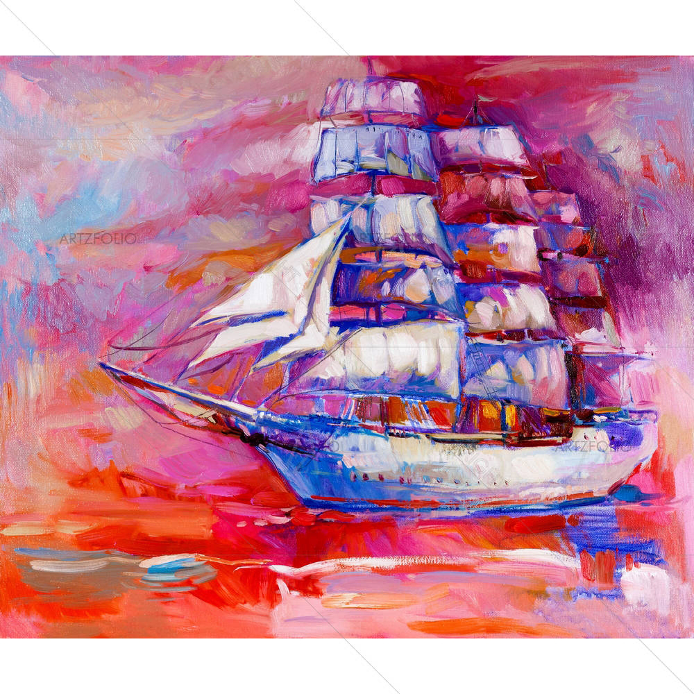 Sail Ship & Sea D3 — custom-size art design 5003006