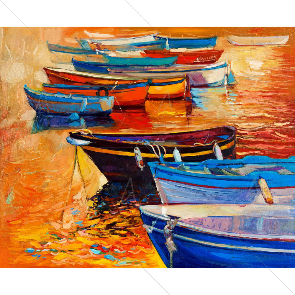 Boats & Jetty D7 — custom-size art design 5003007