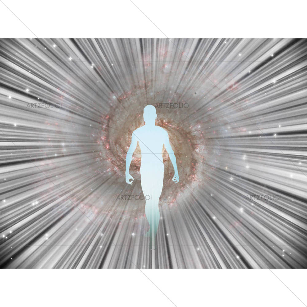 Human Figure Emerges From Light — Devotional custom art by ArtzFolio