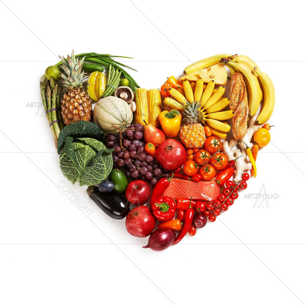 Photo of Heart Symbol Fruits & Vegetables — custom-size art design 5003015