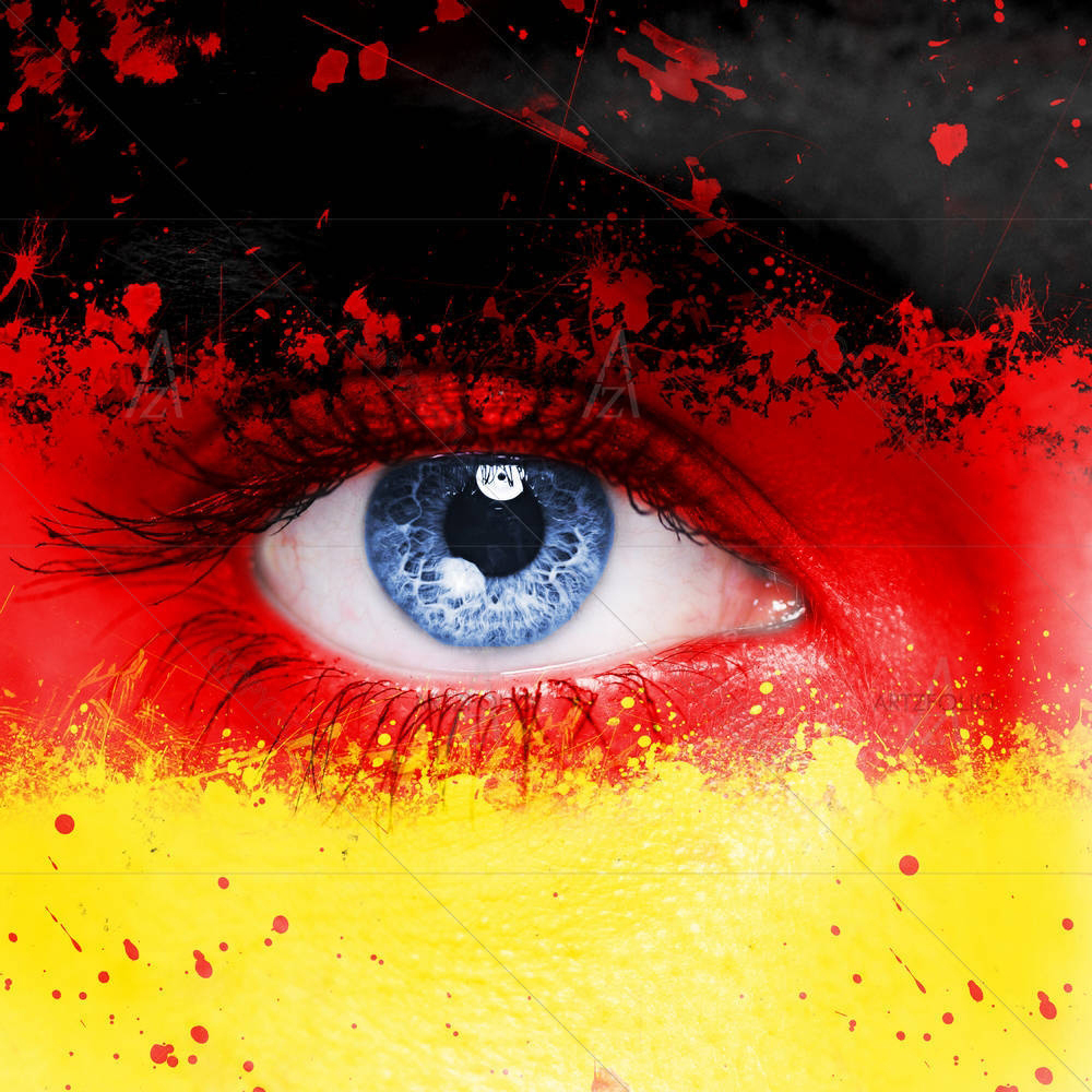 Germany Flag Painted On Woman Face — custom-size art design 5003024