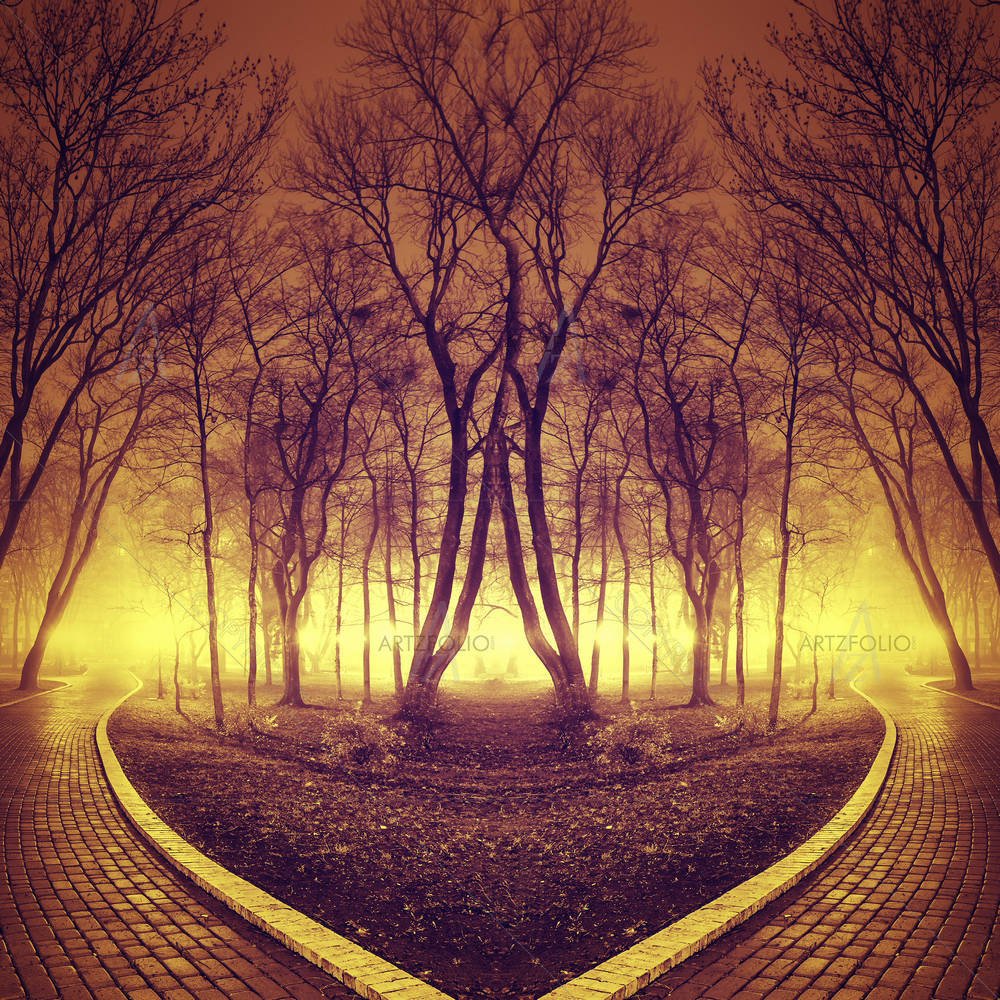 Autumn City Park — custom-size art design 5003028