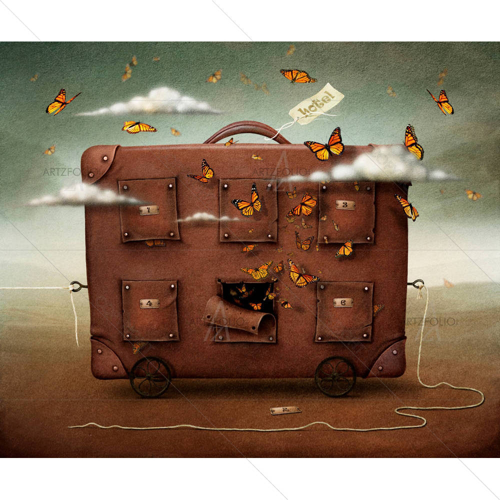 Wandering Suitcase — custom-size art design 5003033